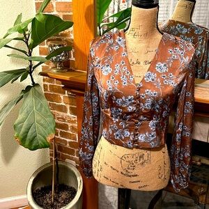 Satin button up blouse